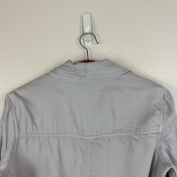 Max Jeans Drape Open Front Drawstring Waist Tencel Jacket Gray Khaki Small - Picture 9 of 13